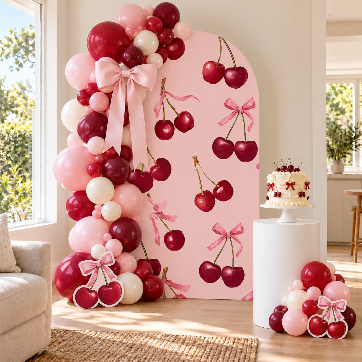 Very Cherry party setup concept